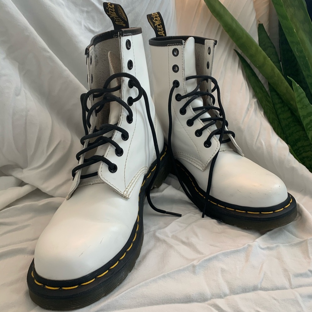 Women’s white doc martens